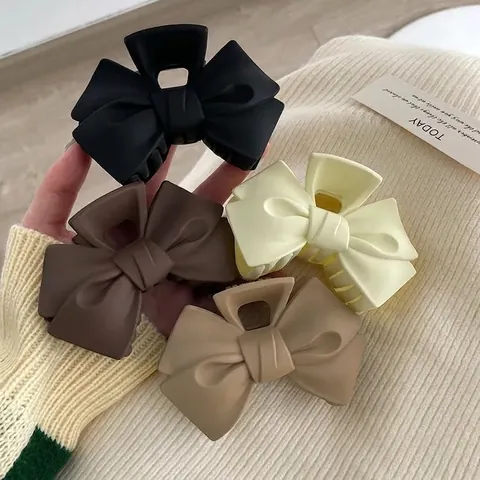 Pinza Per Capelli Fiocco Plastica Opaca Molletta Squalo Elegante Stile Coreano Accessori Per Capelli Da Donna