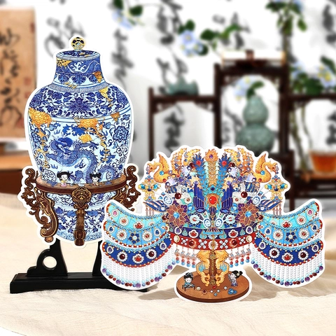 Set di Adesivi in PET per Puzzle Fai da Te Restauro di Reliquie in Stile Cinese Adesivi Decorativi per Diario Scrapbooking