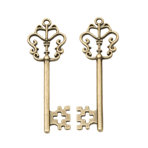 Pendenti Forma Chiave Vintage Lega Metallo Farfalla Cava DIY Produzione Gioielli Forniture Artigianato Stile Antico Per Collane