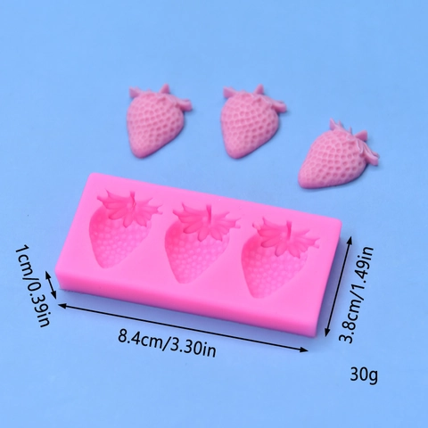 Stampo In Silicone Fragola Forma Di Frutta Per Decorazione Torte Fondante Cioccolato Cottura DIY Rosa Flessibile