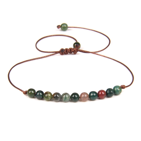 Geflochtenes Armband Naturstein Verstellbar Handgefertigt Perlenschmuck Vintage Boho Stil Damen Herren