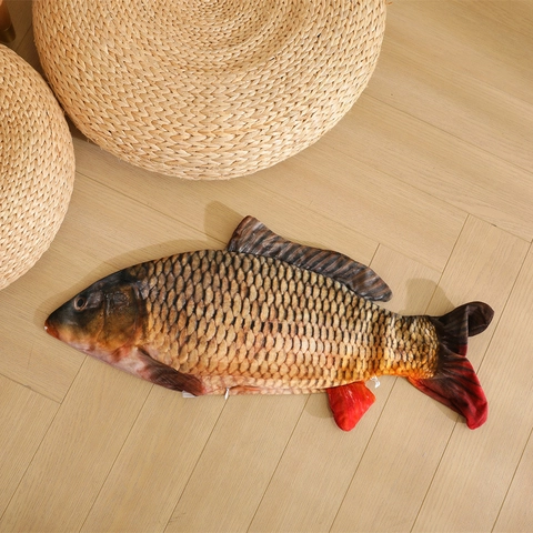 Realistic Fish Shaped Decorative Pillow Shell 3D Printed Soft Plush Cushion Case For Couch Bed Sofa Creative Funny Gift