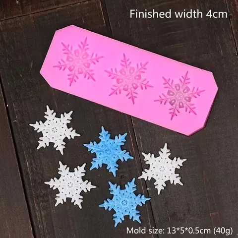 Snowflake Silicone Mold Christmas Fondant Chocolate Cake Decorating Tool DIY Craft Resin Epoxy Ice Cube Tray Pink