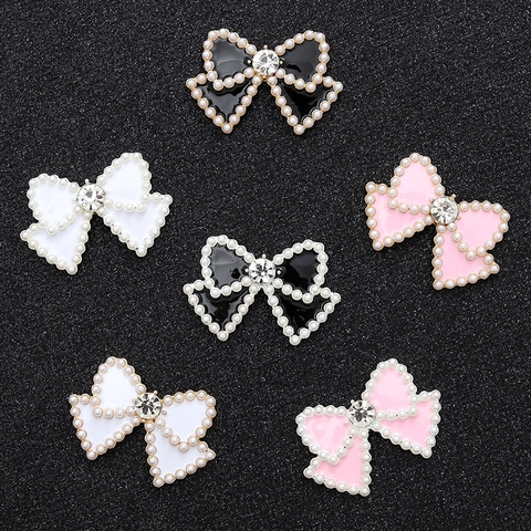 Ciondoli DIY Fiocco Lega Smalto Perla Artificial Sintetica Strass Accessori Per Custodia Telefono Scarpe Creazione Gioielli