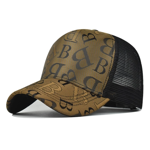 Cappellino Da Baseball Pied De Poule Lettera B Rete Traspirante Regolabile Cappello Trucker Per Uomo Donna Moda Streetwear