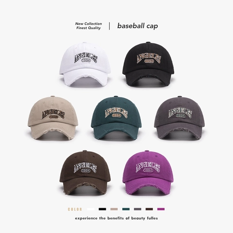 Casquette De Baseball En Coton Délavé Vintage Brodé Lettre Chapeau Rétro Streetwear Ajustable Hommes Femmes