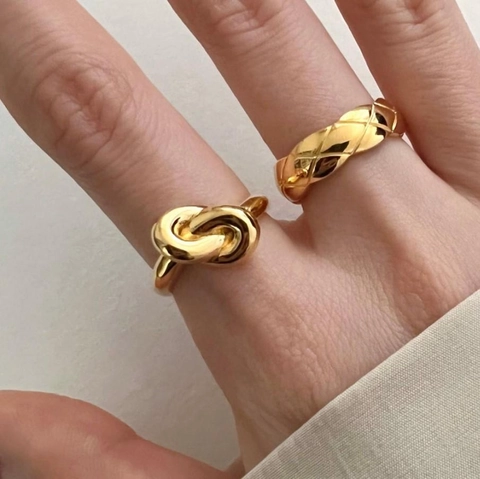 925 Sterling Silver Knot Ring Adjustable Open Design Minimalist Geometric Aesthetic Jewelry For Women Trendy