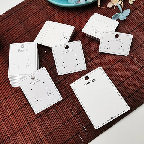 Earring Display Cards Jewelry Packaging Labels White Cardboard And Plastic Bags For Retail With Hanging Holes Fashion Print