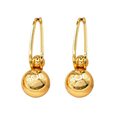 Geometrische Kugel Anhänger Ohrringe Edelstahl Vergoldet Minimalistisch Poliert Spiegelglanz Schmuck Für Frauen