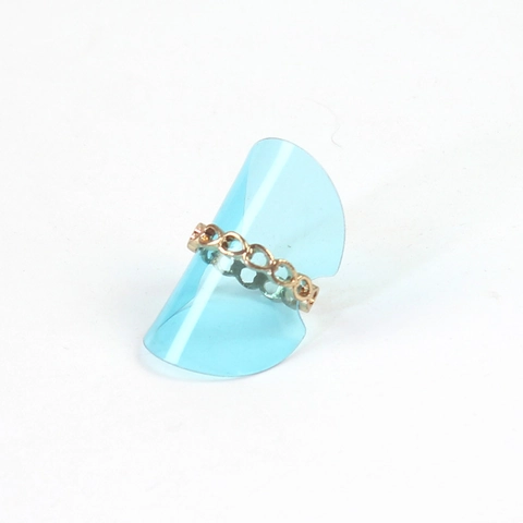 Plastic Ring Display Stand Holder Arc Shape Jewelry Storage Organizer For Shop Showcase