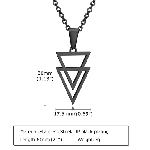 Collana Con Pendente A Doppio Triangolo Geometrico In Acciaio Inossidabile Gioielli Punk Hip Hop Minimalista Regalo Per Uomini