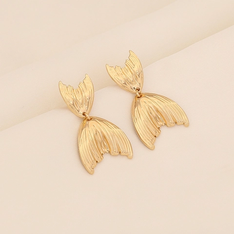 Orecchini Geometrici Irregolari Oro Acciaio Inossidabile Forma Cuore Coda Di Pesce Gioielli Minimalisti Per Donne
