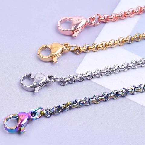 Minimalist Stainless Steel Rolo Chain Necklace Round Link Fashion Jewelry For Men And Women Versatile Titanium Steel Neckchain