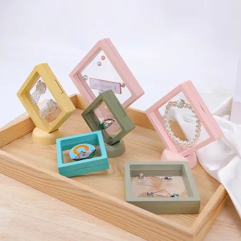 Pe Film Suspension Jewelry Display Box Floating Storage Case Dustproof Transparent Drawer Packaging Necklace Earring