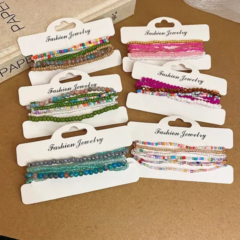 Seed Bead Bracelet Multilayer Stackable Bohemian Glass Colorful Beads Jewelry For Women