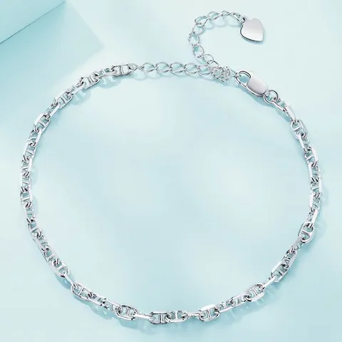 925 Sterlingsilber Minimalistisches Ankerketten Armband Für Damen Mit Herzanhänger Verstellbares Silber Armband Schmuck