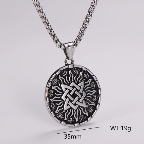 Collar Con Colgante De Amuleto De Triángulo Vikingo Nórdico Acero Inoxidable 304 Geométrico Vintage Sol Joyería Eslava