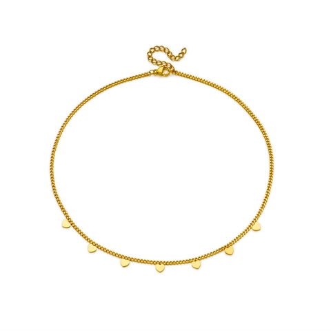 Elegant Titanium Steel Necklace Multiple Heart Star Pendants Fashion Clavicle Chain For Women Minimalist Jewelry