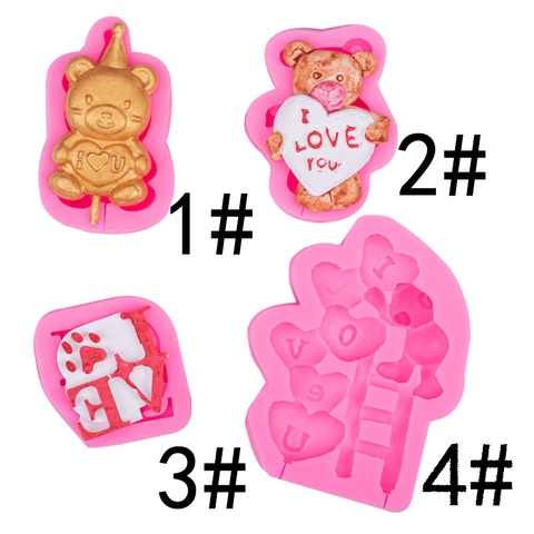 Bear Heart Silicone Mold For Fondant Chocolate Cake Decoration Valentine's Day DIY Craft Resin Soap Making