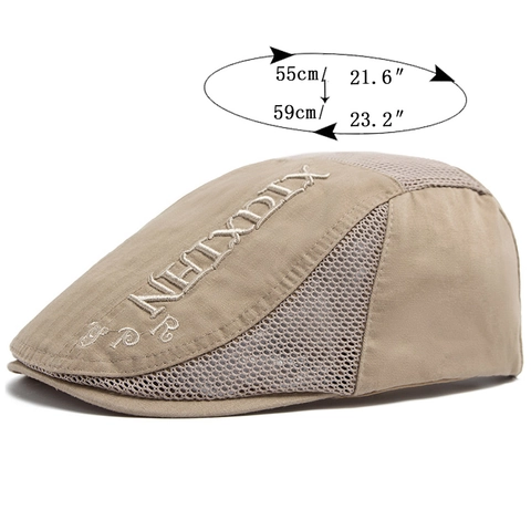 Gorra Plana De Malla Hombres Ivy Cabbie Sombrero Transpirable Verano Protección Solar Ajustable Estilo Vintage Algodón