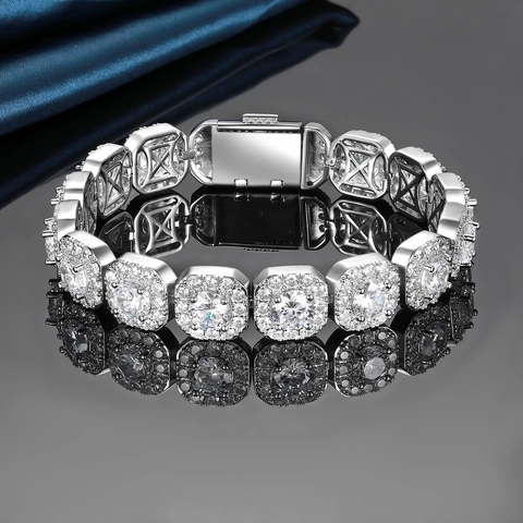 Iced Out Cuban Chain Tennis Bracelet Copper Gold Plated Square Link AAA Zircon Hip Hop Jewelry For Men And Women
