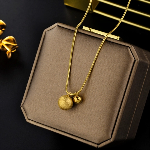 Titanstahl Schlangenkette Halskette Mit Mattierten Und Polierten Goldperlen Geometrischer Choker Schmuck Damen