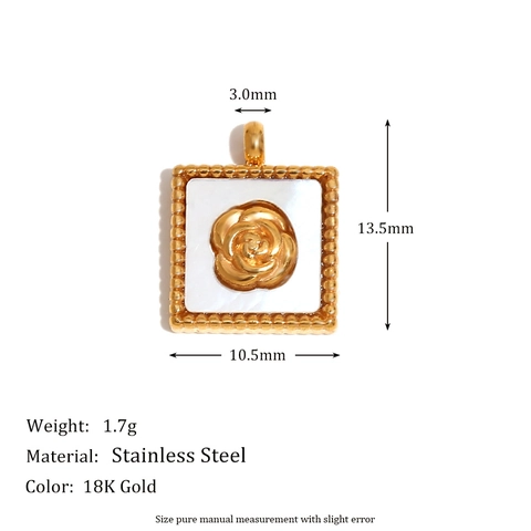 Retro DIY Jewelry Charms Stainless Steel 18K Gold Plated Cupid Butterfly Moon Ladybug Camellia Enamel Shell Pendants