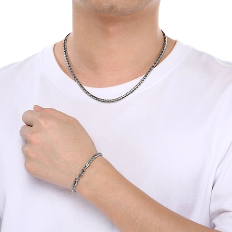 Joyas De Collar Y Pulsera De Cadena Franco De Acero Inoxidable Para Hombres Mujeres Accesorios De Moda Galvanizados