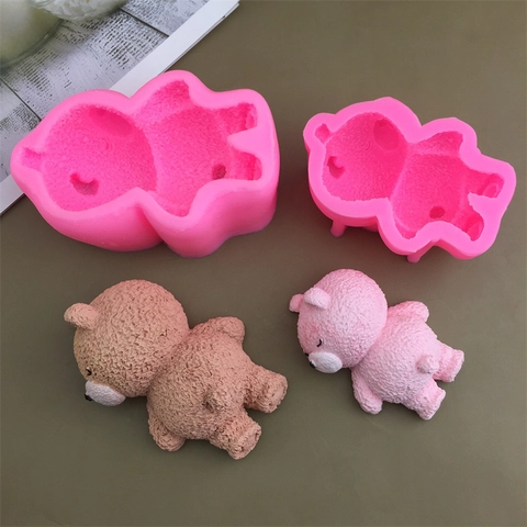Schlafender Bär Silikonform 3D Cartoon Mousse Kuchen Eis Schokolade Gelee DIY Backwerkzeug
