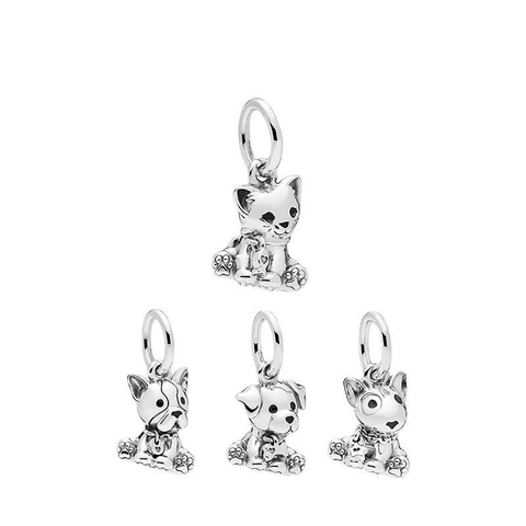 Cute Alloy Animal Paw Bone Pendants DIY Bracelet Jewelry Making Dog Cat Charms Beads Decorative Accessories