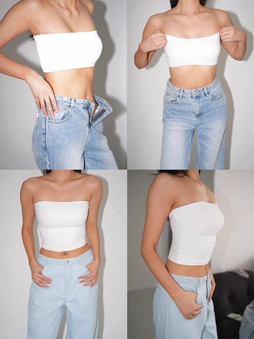 Strapless Tube Top For Women Nylon Spandex Seamless High Elasticity Removable Padded Slim Fit Sexy Bandeau Solid Color