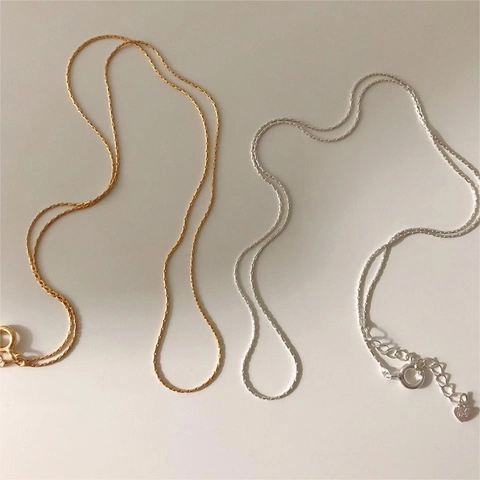 Collana A Catena In Argento Sterling 925 Per Donna Stile Minimalista Ins Coreano Gioielli Semplici Con Maglie In Bambù