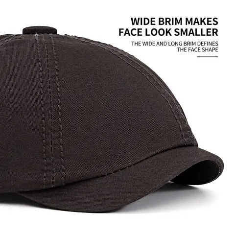 Hombres Retro Algodón Gorra De Vendedor De Periódicos Ajustable Vintage Estilo Británico Plana Sombrero