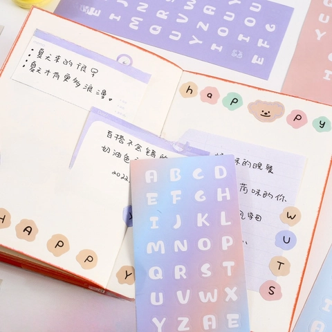 Alfabet Stickers Macaron Crèmekleur DIY Scrapbooking Dagboek Decoratief Waterdicht PVC Leuke Kantoorartikelen