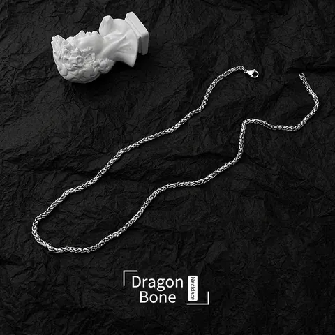 Collar de Cadena de Quilla de Acero de Titanio para Hombre Color Plata Hip Hop Simple Moda Joyería de Cuello para Viaje Diario