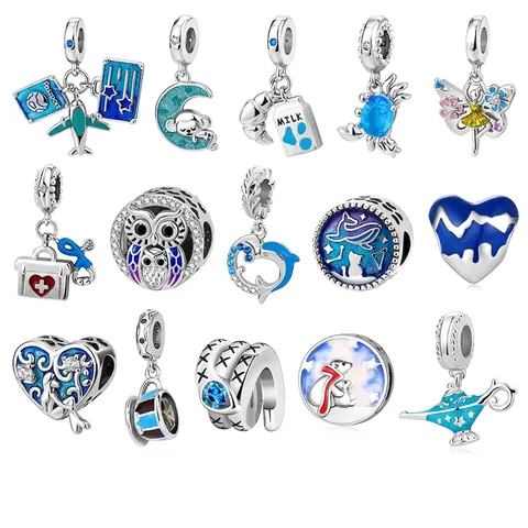 Cartoon Tier Reise Medizin DIY Perle Charms Kupfer Versilbert Emaille Zirkon Für Armband Halskette