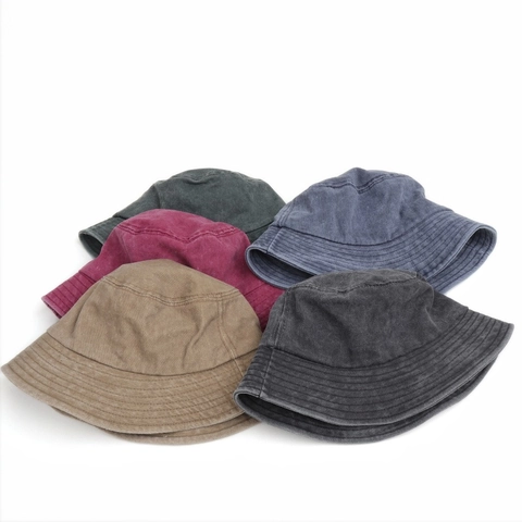 Sombrero De Pescador De Algodón Lavado Protección Solar Plegable Estilo Retro Vintage Para Hombre Mujer Color Sólido