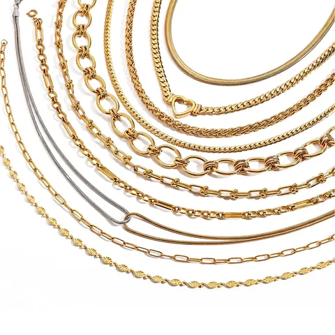 Collana Minimalista In Acciaio Inossidabile Placcato Oro Donne Impermeabile Ipoallergenico Gioielli Eleganti