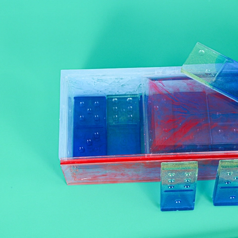 DIY Domino Silikonformen Und Aufbewahrungsbox Form Für Harzguss Epoxidkunst Bastelspiel Flexibel Transparent