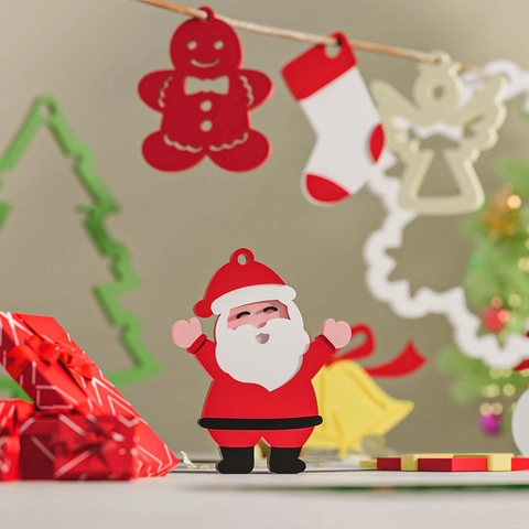 Siliconen Kerstmis Vorm DIY Kerstman Rendier Hanglabel Harsvorm Kerstboom Decoratie Peperkoekman Bakgereedschap