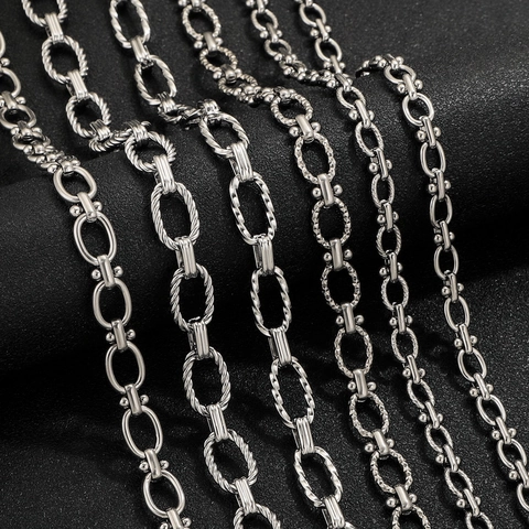 Stainless Steel Jewelry Making Chains For DIY Necklace Bracelet Punk Style Link Chain Non-Fading Materials Components Supplies
