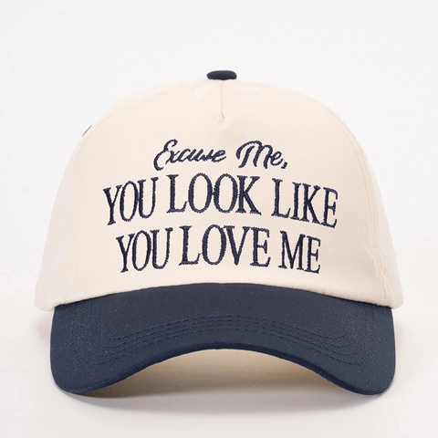 Cappello Da Baseball Con Lettere Ricamate Colore A Contrasto Poliestere Regolabile Protezione Solare Streetwear Unisex