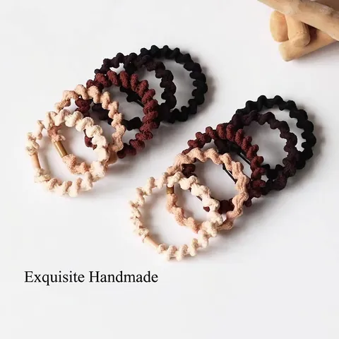 Women Elastic Hair Ties High Stretch Woven Fabric Ponytail Holders Durable Simple Elegant Headwear Accessories