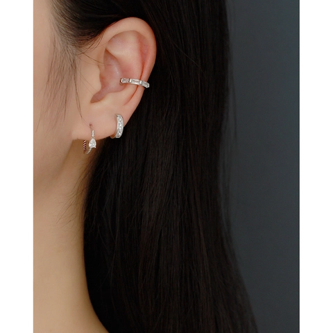 Orecchini Huggie In Argento Sterling 925 Zirconia Cubica Colorata Quadrata Gioielli Minimalisti Geometrici Per Donna