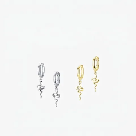 Schlangen Creolen 925 Sterling Silber Minimalistische Tier Ohrringe Für Damen Eleganter Tierischer Schmuck
