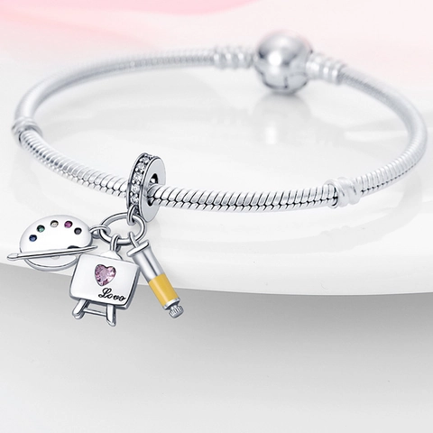 Καλλιτεχνικά DIY Charms Παλέτα Καβαλέτο Σωληνάριο Χρώματος Επαργυρωμένα Σμάλτο Στρας για Βραχιόλια Κατασκευή Κοσμημάτων