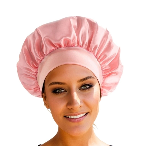 Satin Sleep Bonnet For Women Wide Elastic Band Silk Hair Bonnet Night Sleeping Cap Hair Care Solid Color Leopard Hat
