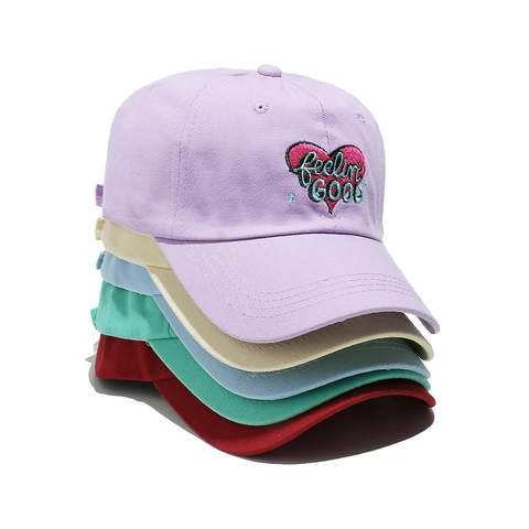 Cappellino Da Baseball In Cotone Ricamo Cuore Feelin' Good Cappello Sole Regolabile Per Donne Uomini