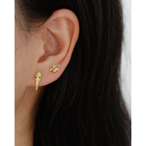 Schlangen Ohrstecker 925 Sterlingsilber Mit Zirkon Schraubverschluss Knorpel Piercing Schmuck Trendiges Tierdesign Damen