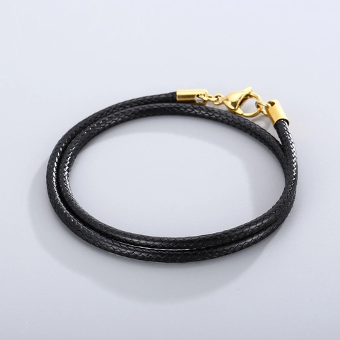 Geflochtene Lederkordel Halskette Mit Metall Karabinerverschluss Minimalistischer Schmuck DIY Anhänger Basis Für Herren Damen